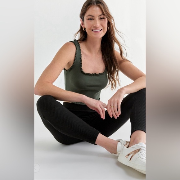 (7)New Francesca’s Comfy Casual Black Ribbed Leggings - Picture 2 of 6